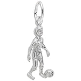 Sterling Silver Female Soccer Charm